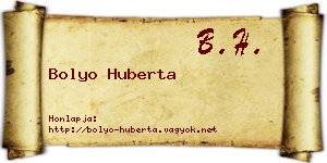 Bolyo Huberta névjegykártya